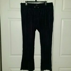 Navy Velour straight pant
